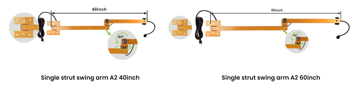 40/60-inch Single Strut Arm