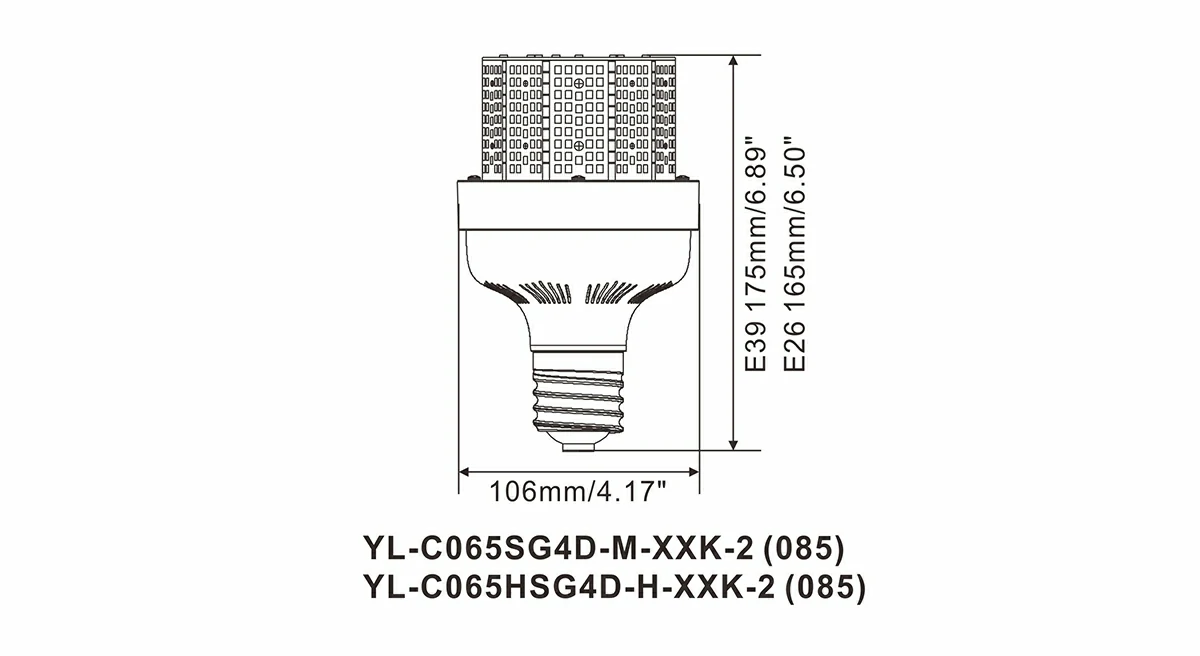 Youlumi C065 65W LED Corn Bulb, E26/E39/EX39 base