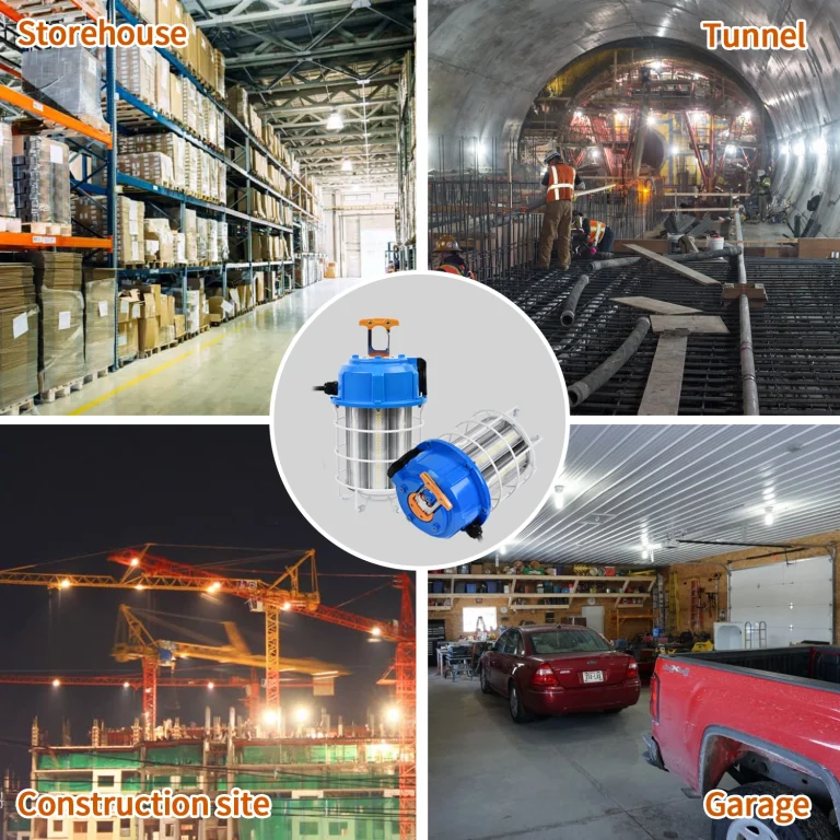 Applications: storehouse, tunnel, construction, garage/workshop